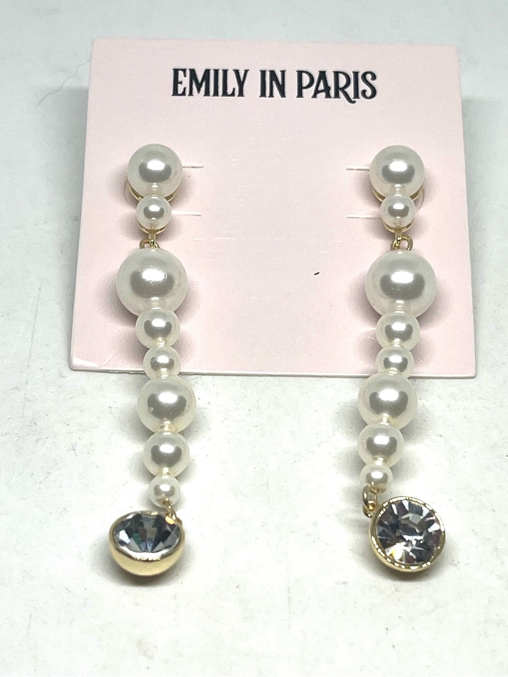 Emily in Paris Pearl Drop Earrings with Crystal Accent